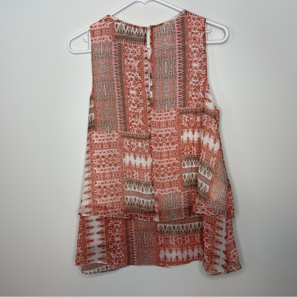Bcbgeneration Orange Patterned Sleeveless Blouse … - image 5